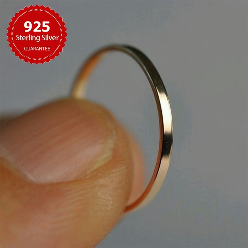 Thin s925 Sterling Silver Minimalist Ring for Women